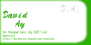 david ay business card